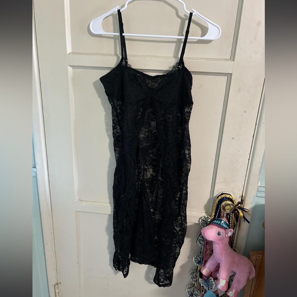 🚫SOLD ON DEPOP boho black maxi long lace top